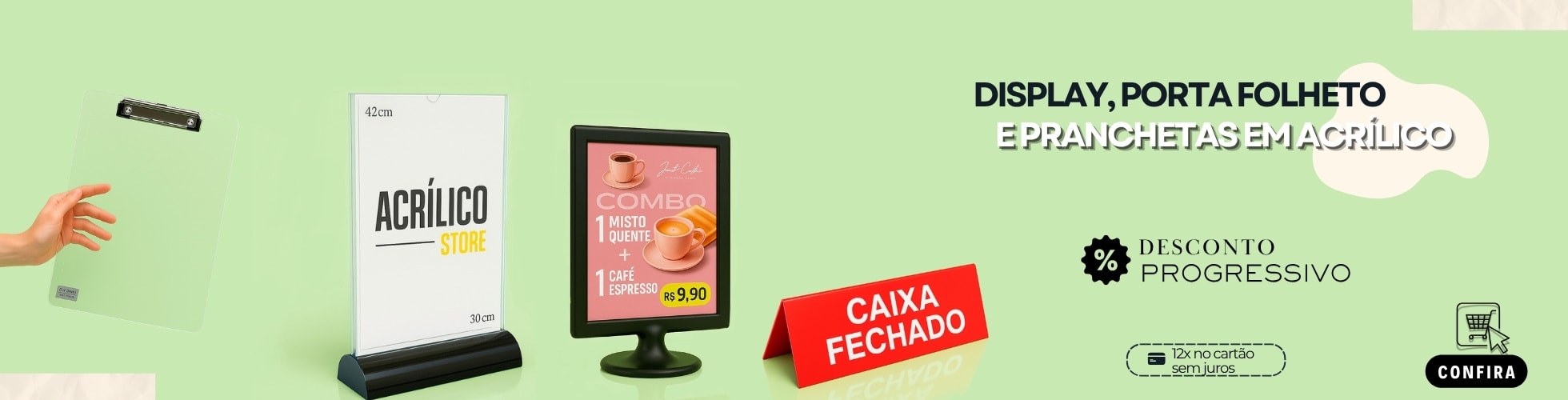 Display em acrílico