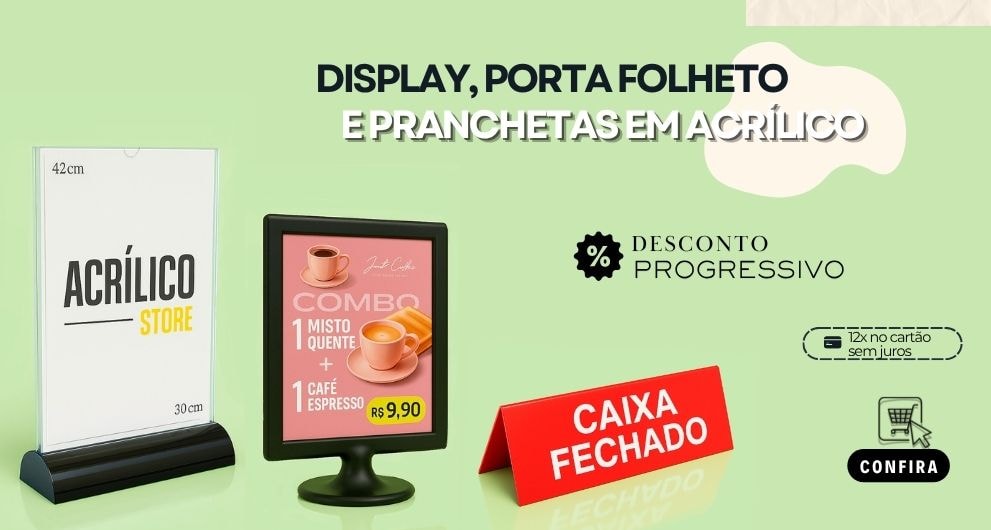 Display em acrílico