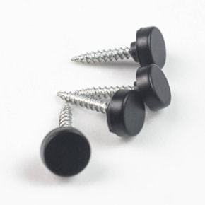 Acabamento Para Parafuso Cabeça Chata Preto 12x22mm