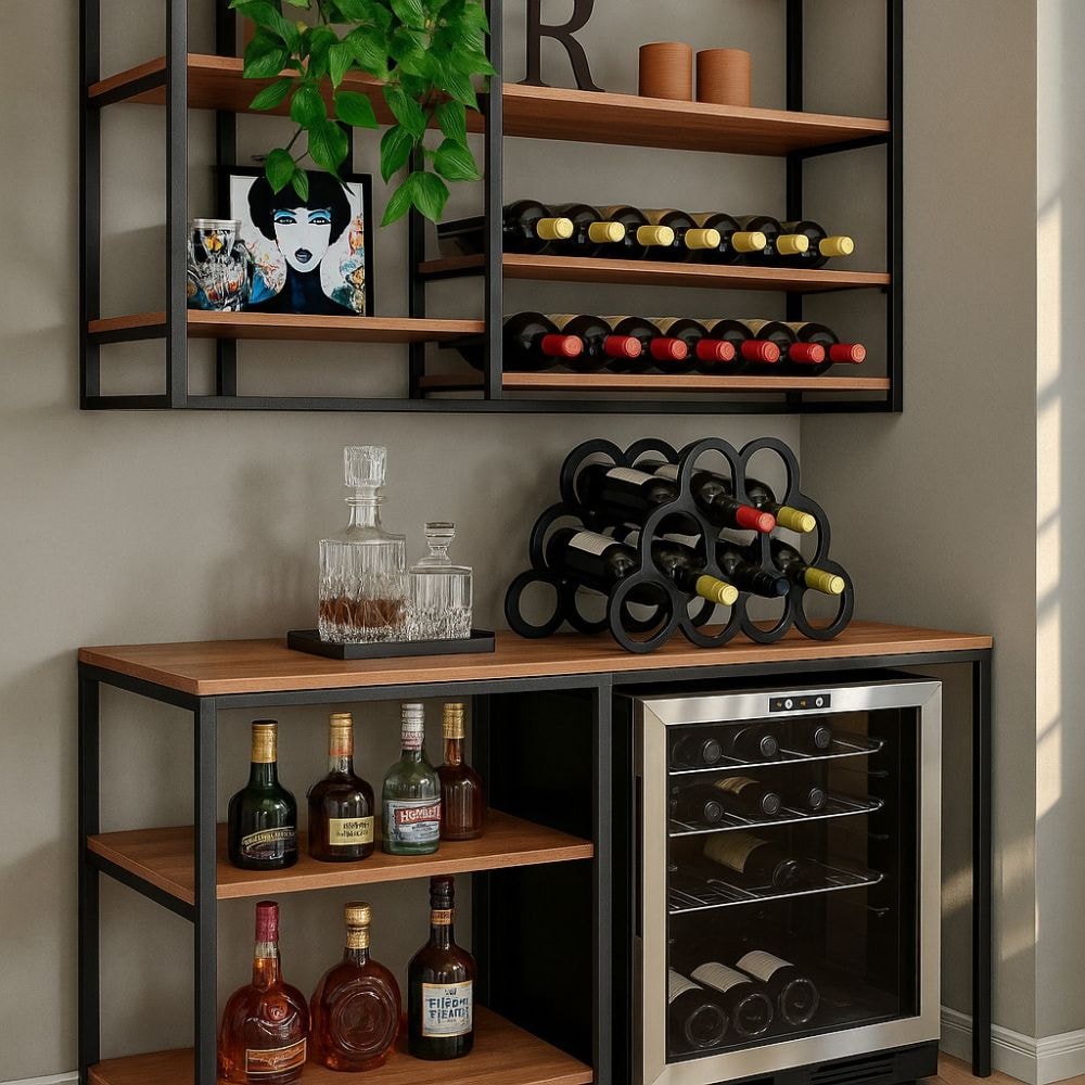 Adega em Acrílico Preto para 9 Garrafas Adega em Acrílico Preto para 9 Garrafas