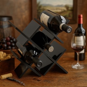 Adega em Acrílico Preto para Vinhos