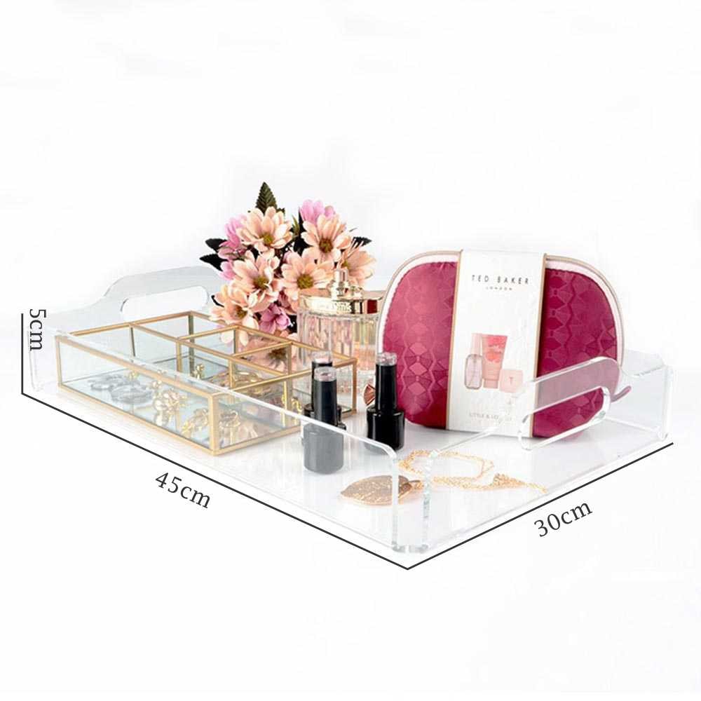 Bandeja Grande em Acrílico para Cosméticos e Maquiagem Bandeja Grande em Acrílico para Cosméticos e Maquiagem