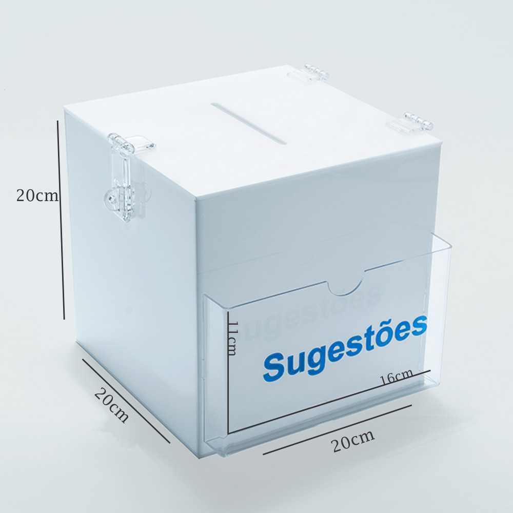 Caixa de Sugestão em Acrílico 20x20cm Caixa de Sugestão em Acrílico 20x20cm