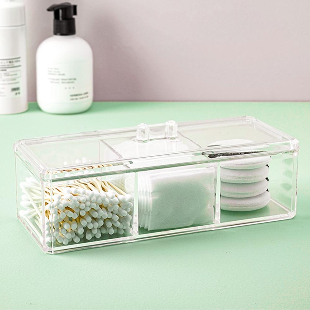 Caixa em Acrílico Organizadora com 3 divisórias Caixa em Acrílico Organizadora com 3 divisórias