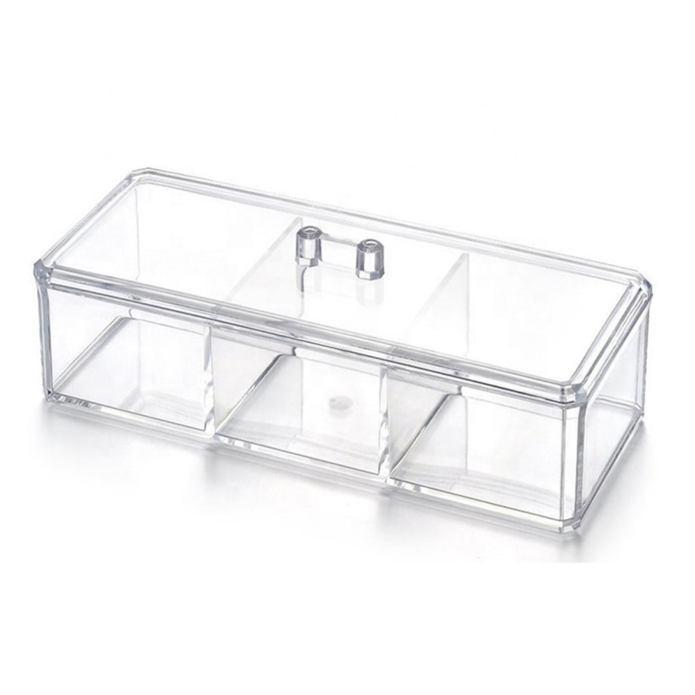 Caixa em Acrílico Organizadora com 3 divisórias Caixa em Acrílico Organizadora com 3 divisórias