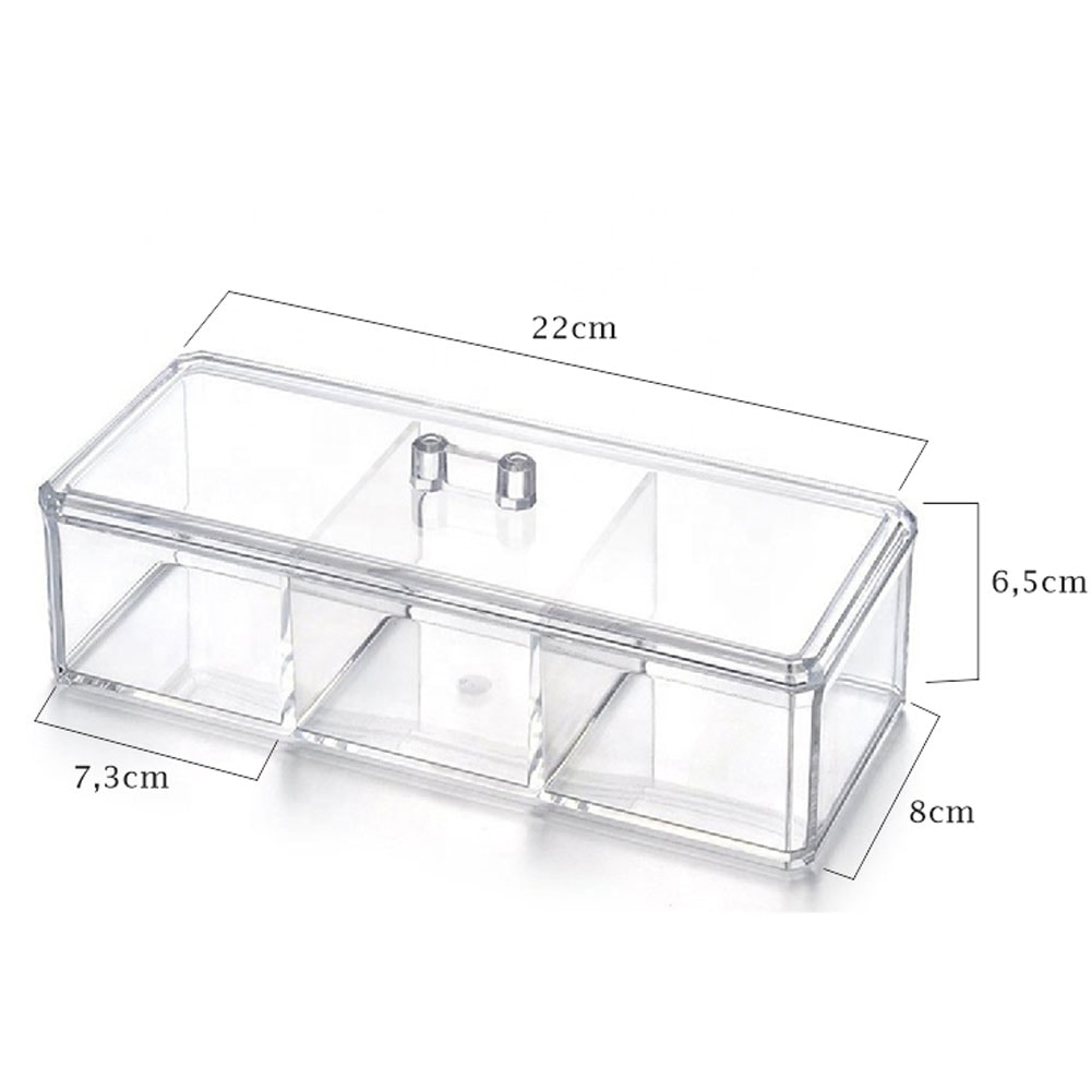 Caixa em Acrílico Organizadora com 3 divisórias Caixa em Acrílico Organizadora com 3 divisórias