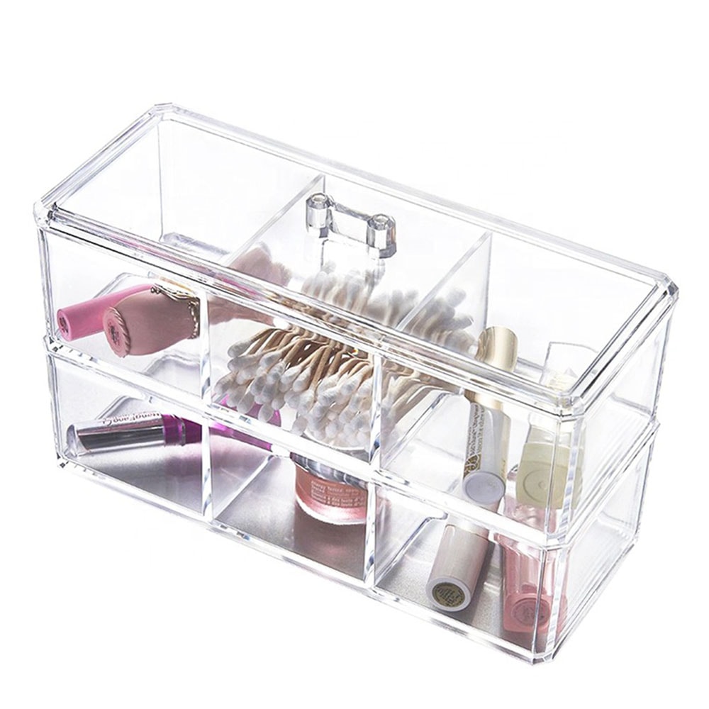 Caixa em Acrílico Organizadora Dupla com 6 Divisórias Caixa em Acrílico Organizadora Dupla com 6 Divisórias