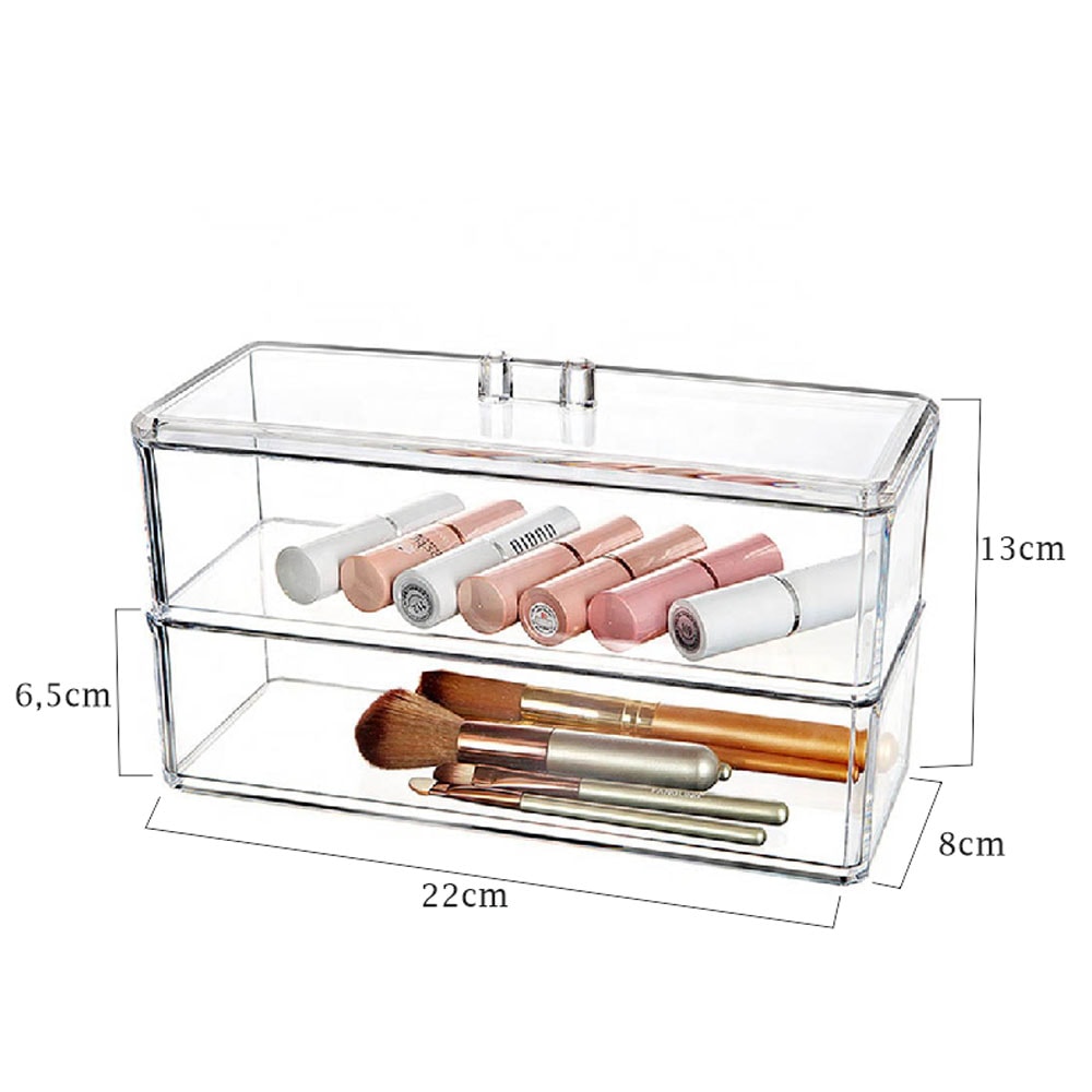 Caixa em Acrílico Organizadora Dupla sem Divisórias Caixa em Acrílico Organizadora Dupla sem Divisórias