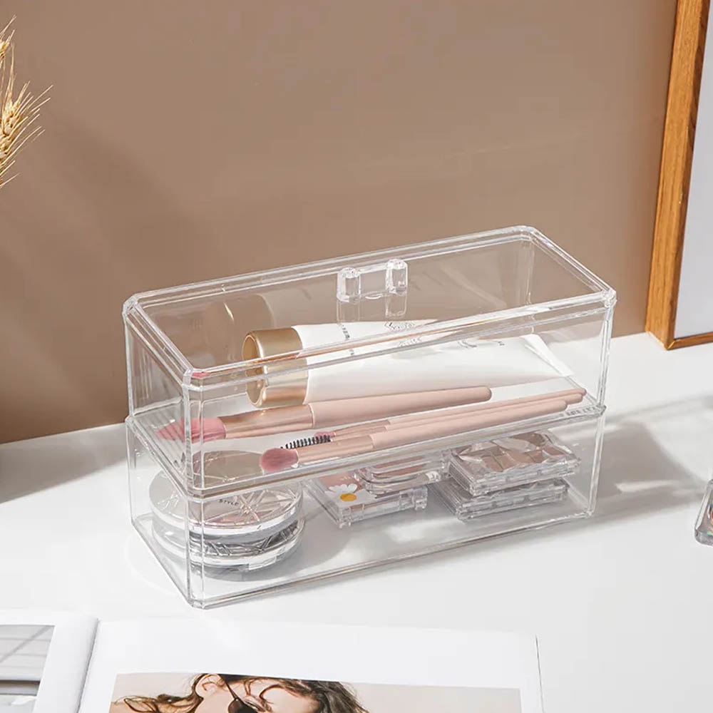 Caixa em Acrílico Organizadora Dupla sem Divisórias Caixa em Acrílico Organizadora Dupla sem Divisórias