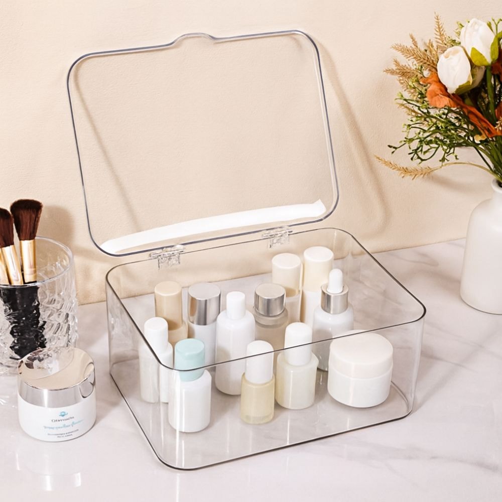 Caixa Organizadora de Cosméticos em Acrílico com Tampa Caixa Organizadora de Cosméticos em Acrílico com Tampa