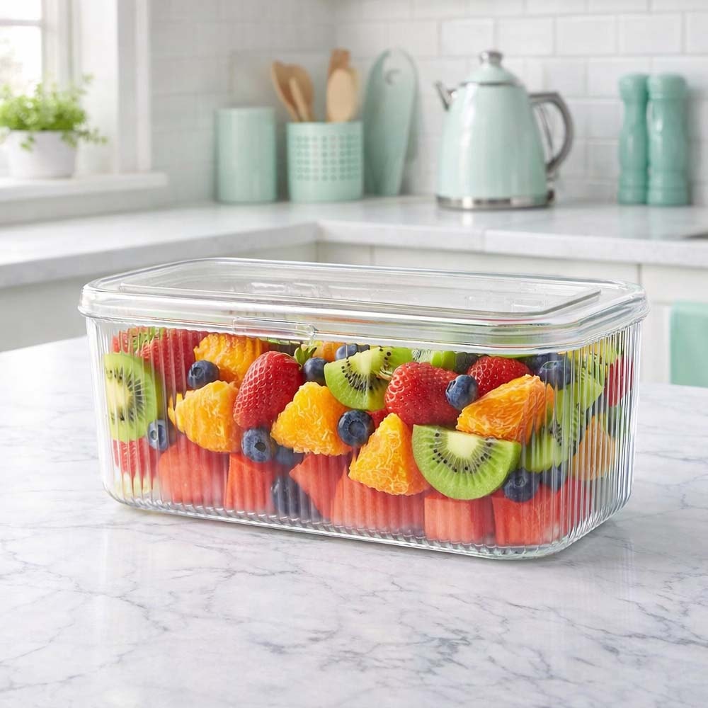 Caixa Organizadora Multiuso Lines com Tampa em Acrílico