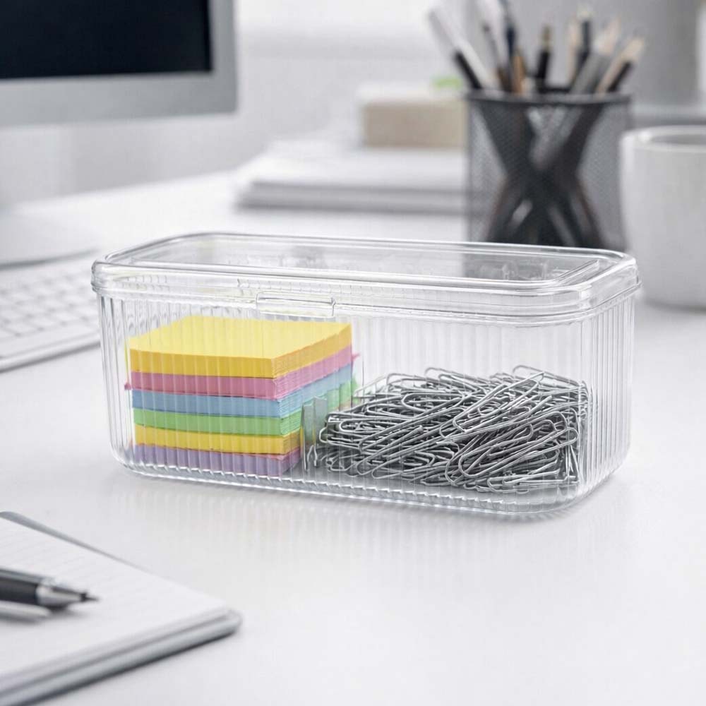 Caixa Organizadora Multiuso Lines com Tampa em Acrílico