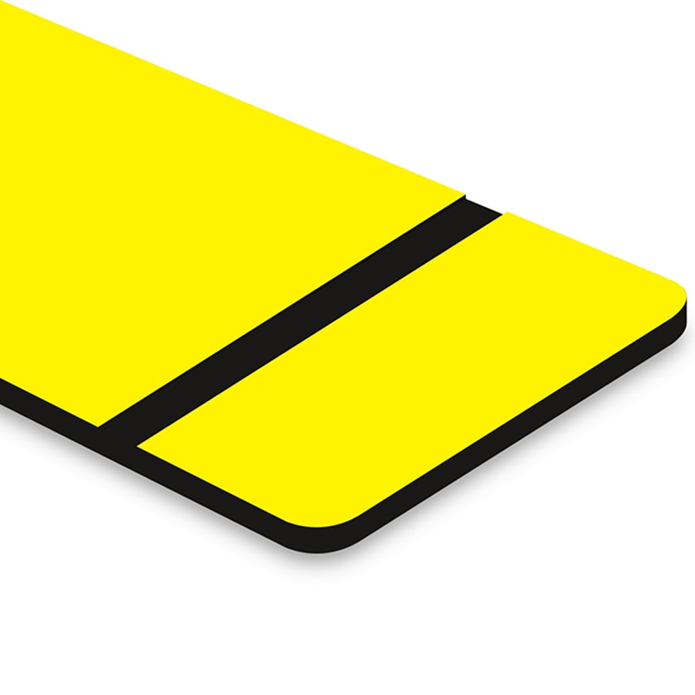 Chapa ABS Dupla Camada Amarelo/Preto - 1220x610x1.5mm Chapa ABS Dupla Camada Amarelo/Preto - 1220x610x1.5mm
