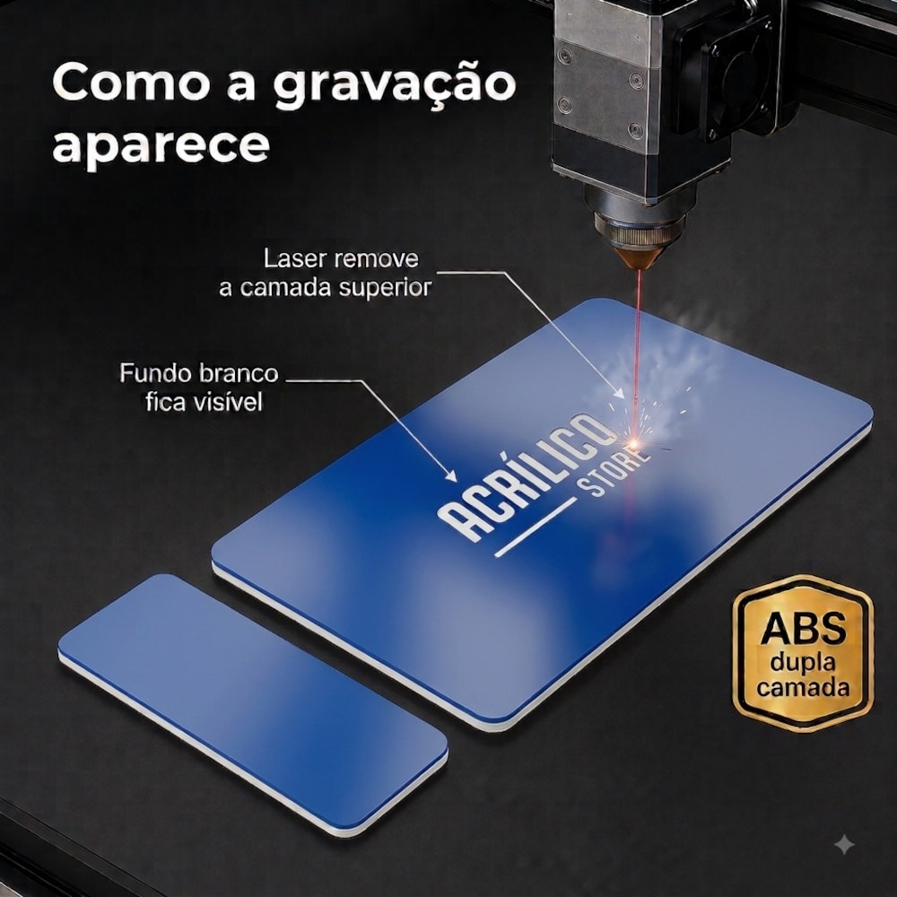 Chapa ABS Dupla Camada Azul/Branco - 1220x610x1.5mm