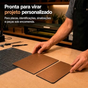 Chapa ABS Dupla Camada Escovado Bronze/Preto - 300x300x1.5mm