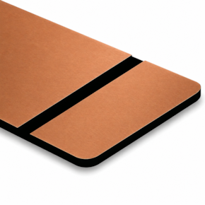 Chapa ABS Dupla Camada Escovado Bronze/Preto - 300x300x1.5mm