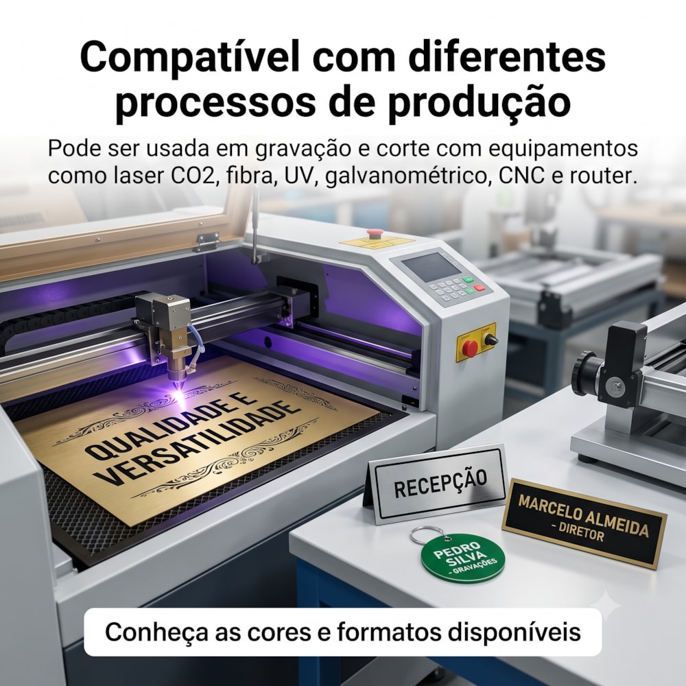 Chapa ABS Dupla Camada Preto/Branco - 1220x610x1.5mm