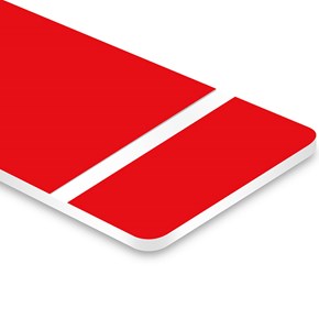 Chapa ABS Dupla Camada Vermelho/Branco - 300x300x1.5mm