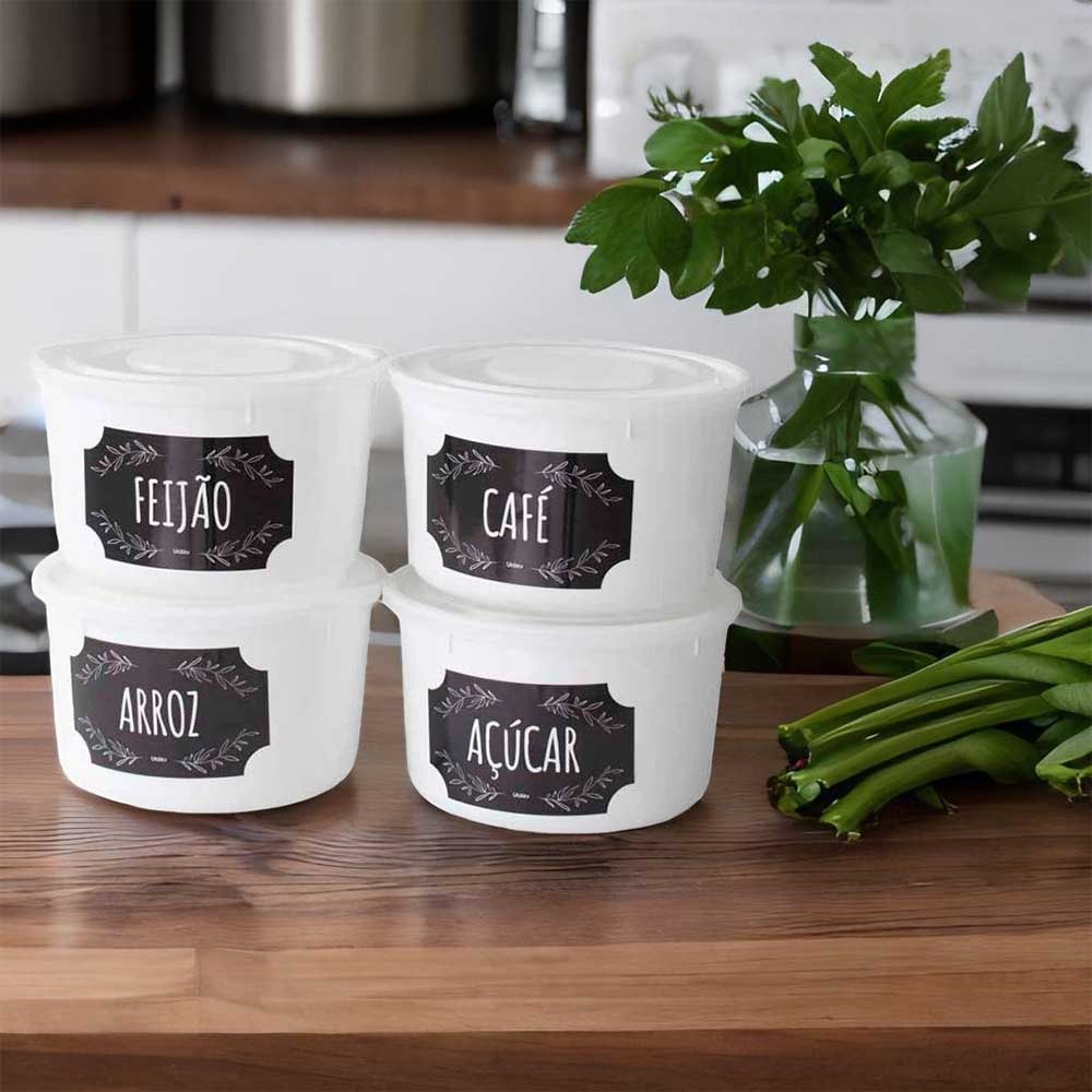 Conjunto 4 Potes para Mantimentos Conjunto 4 Potes para Mantimentos