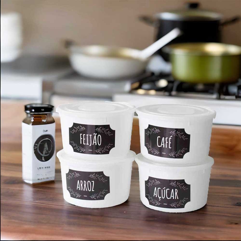 Conjunto 4 Potes para Mantimentos Conjunto 4 Potes para Mantimentos