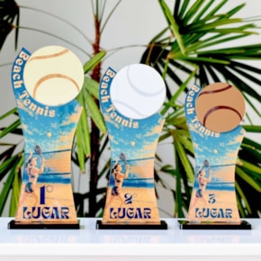 Conjunto de Troféus em Acrílico Beach Tênis sem Personalização