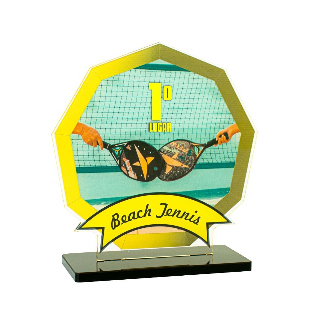 Conjunto de Troféus em Acrílico Competição de Beach Tennis Conjunto de Troféus em Acrílico Competição de Beach Tennis