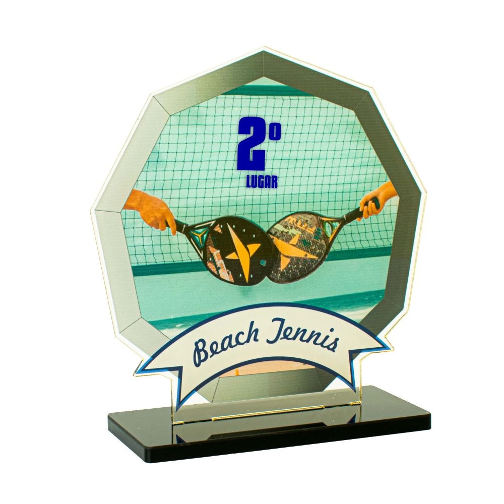 Conjunto de Troféus em Acrílico Competição de Beach Tennis Conjunto de Troféus em Acrílico Competição de Beach Tennis