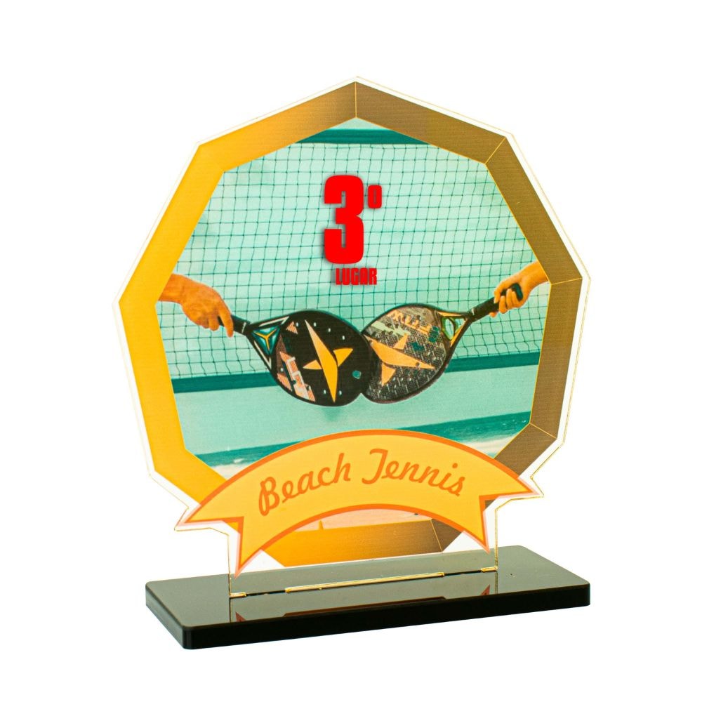Conjunto de Troféus em Acrílico Competição de Beach Tennis Conjunto de Troféus em Acrílico Competição de Beach Tennis