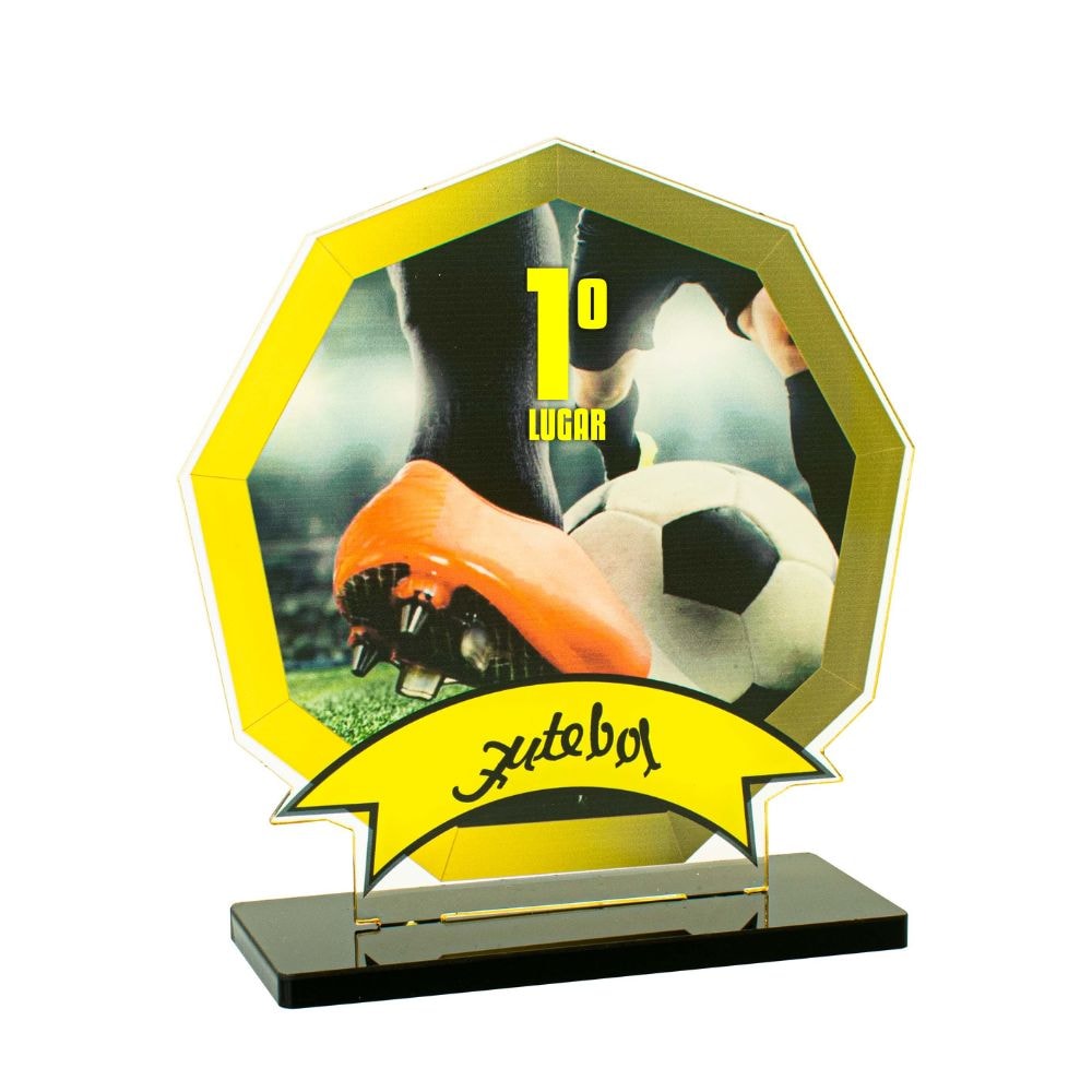 Conjunto de Troféus em Acrílico Competição de Futebol Conjunto de Troféus em Acrílico Competição de Futebol