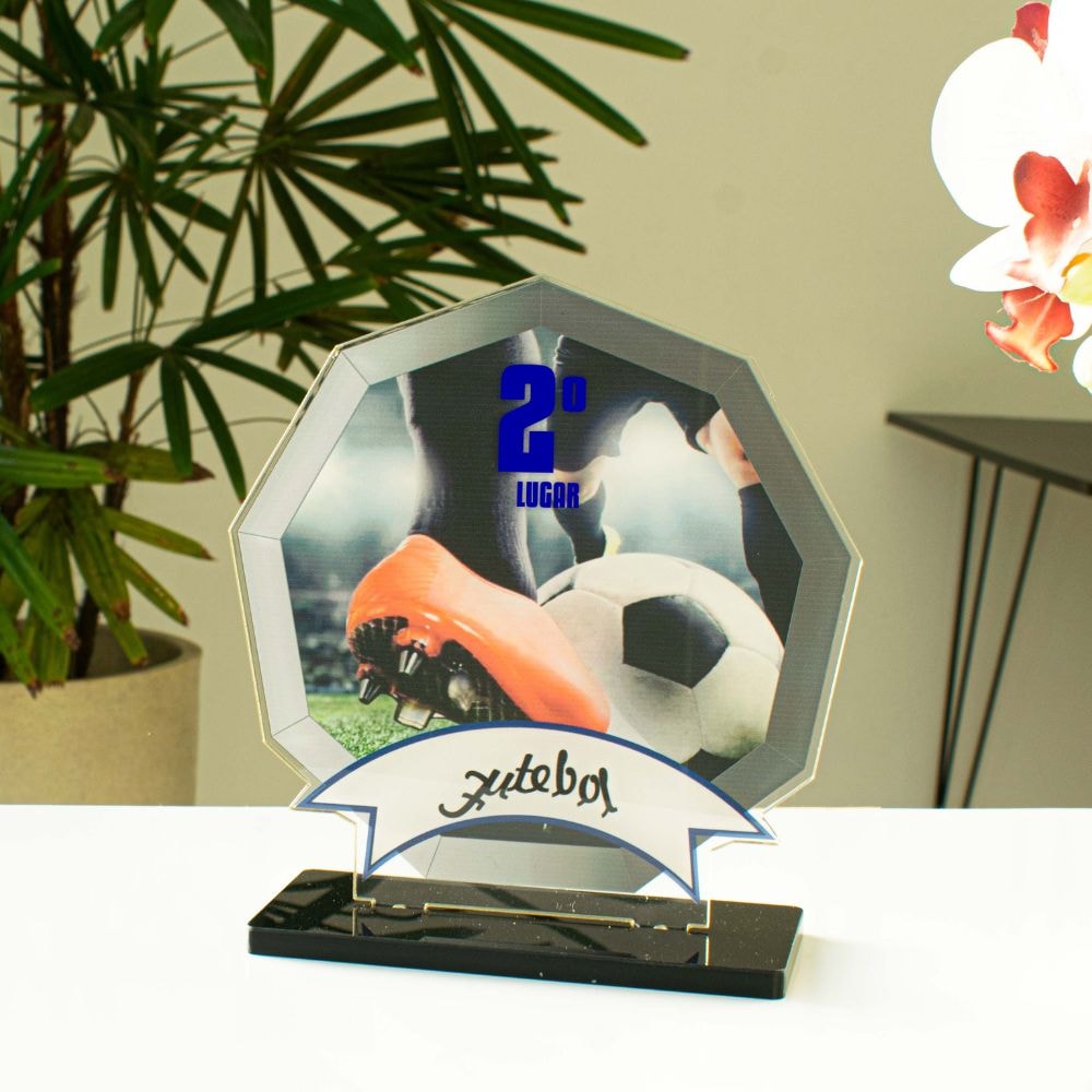 Conjunto de Troféus em Acrílico Competição de Futebol Conjunto de Troféus em Acrílico Competição de Futebol