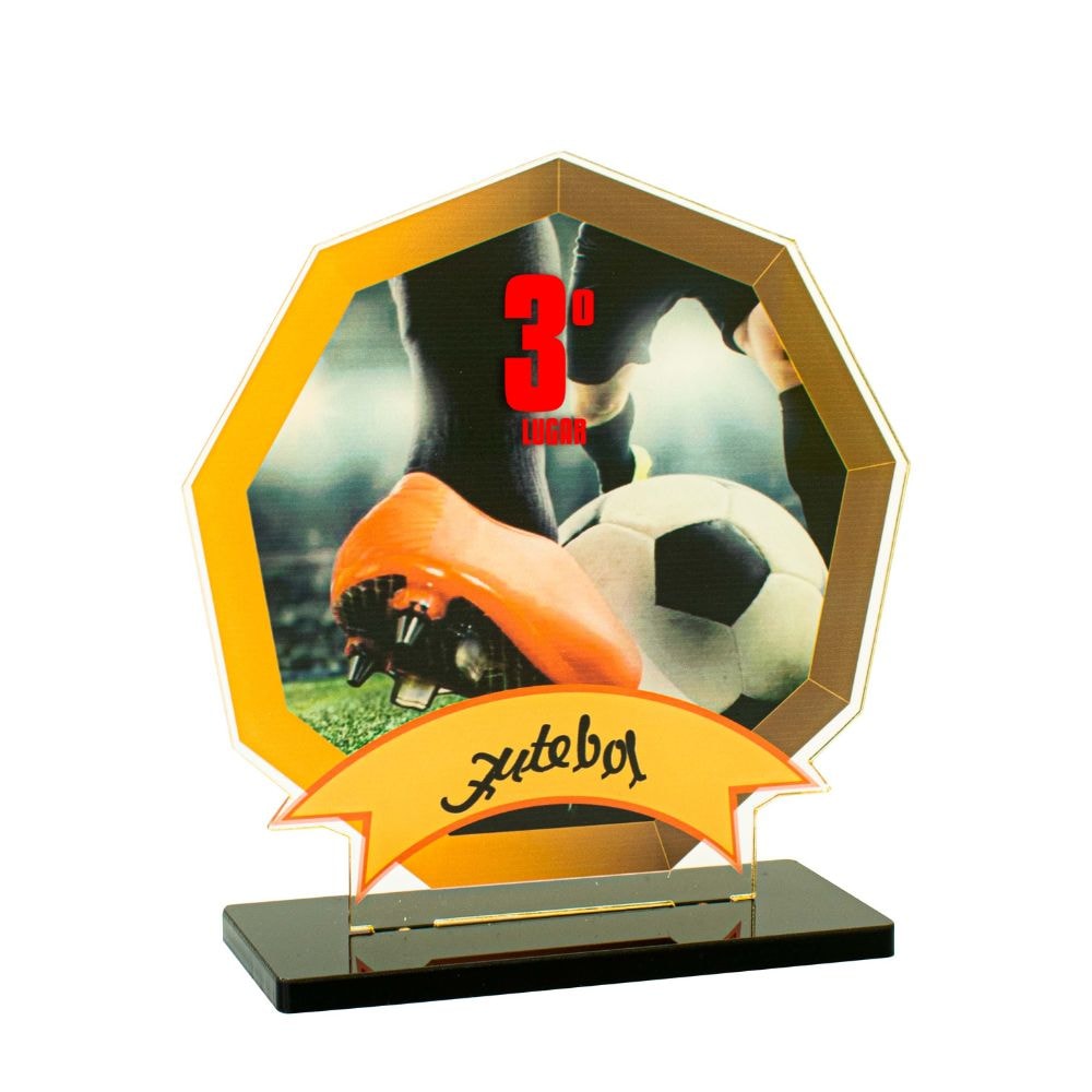 Conjunto de Troféus em Acrílico Competição de Futebol Conjunto de Troféus em Acrílico Competição de Futebol