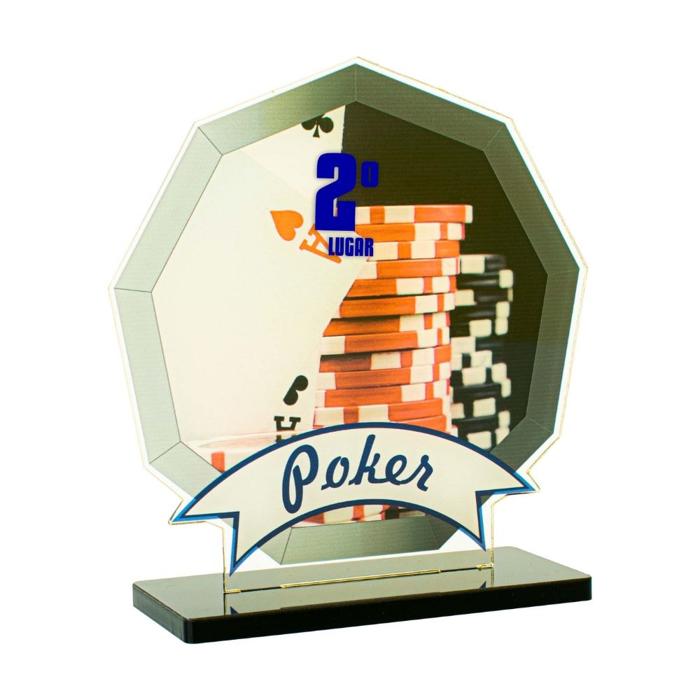 Conjunto de Troféus em Acrílico Competição de Poker Conjunto de Troféus em Acrílico Competição de Poker