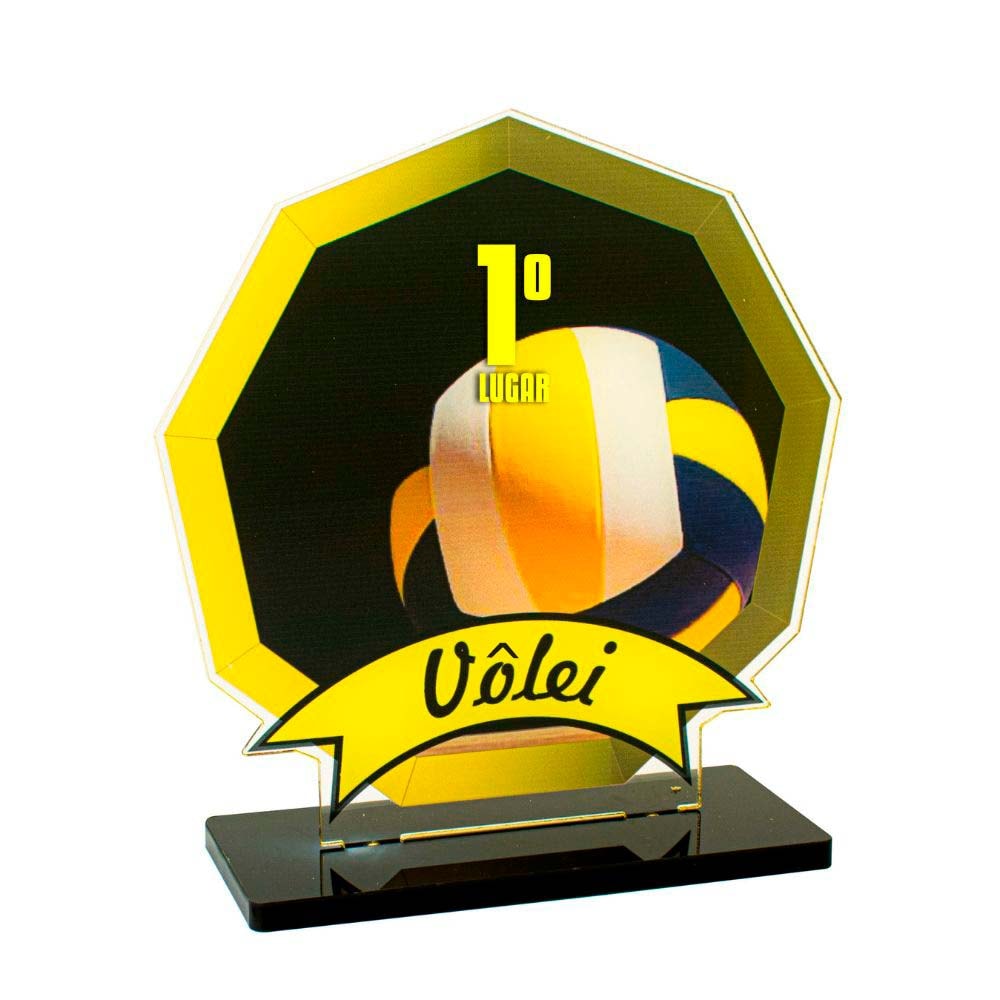 Conjunto de Troféus em Acrílico Competição de Vôlei Conjunto de Troféus em Acrílico Competição de Vôlei