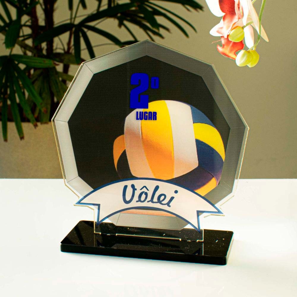 Conjunto de Troféus em Acrílico Competição de Vôlei Conjunto de Troféus em Acrílico Competição de Vôlei