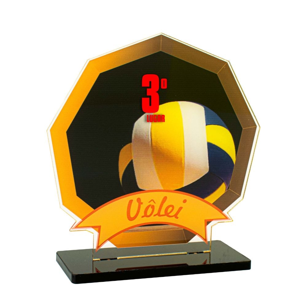Conjunto de Troféus em Acrílico Competição de Vôlei Conjunto de Troféus em Acrílico Competição de Vôlei