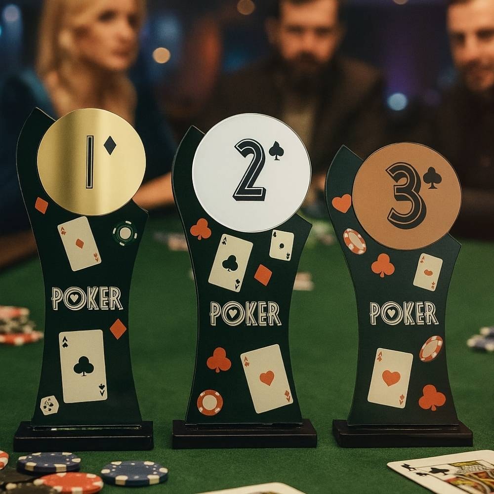 Conjunto de Troféus em Acrílico Poker sem Personalização