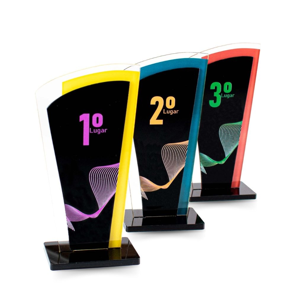 Conjunto de Troféus em Acrílico sem Personalização Conjunto de Troféus em Acrílico sem Personalização