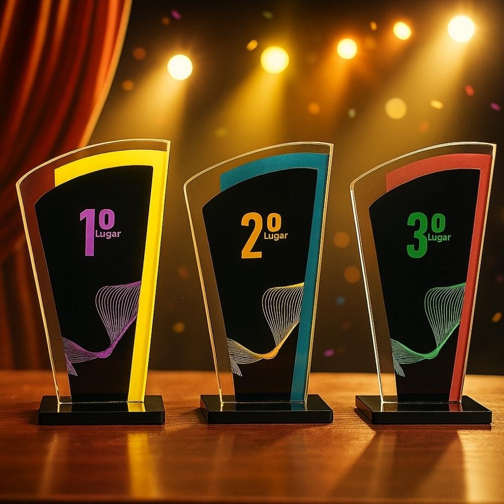 Conjunto de Troféus em Acrílico sem Personalização