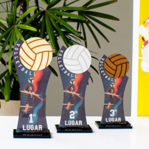Conjunto de Troféus em Acrílico Volleyball sem Personalização