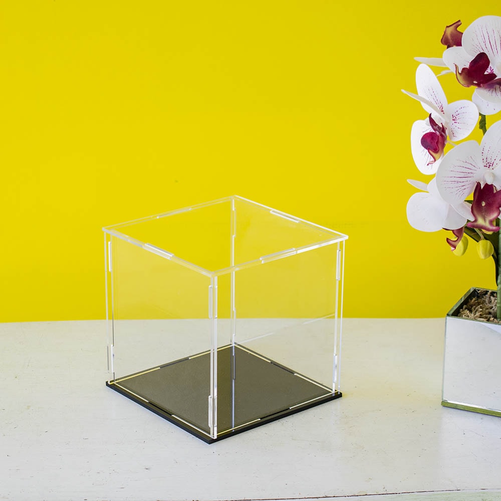 Cúpula Quadrada em Acrílico Cristal/Preto Cúpula Quadrada em Acrílico Cristal/Preto