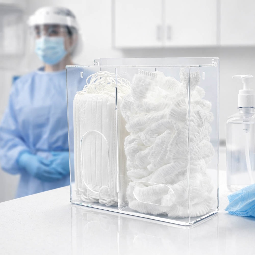 Dispenser Duplo de Máscaras e Toucas