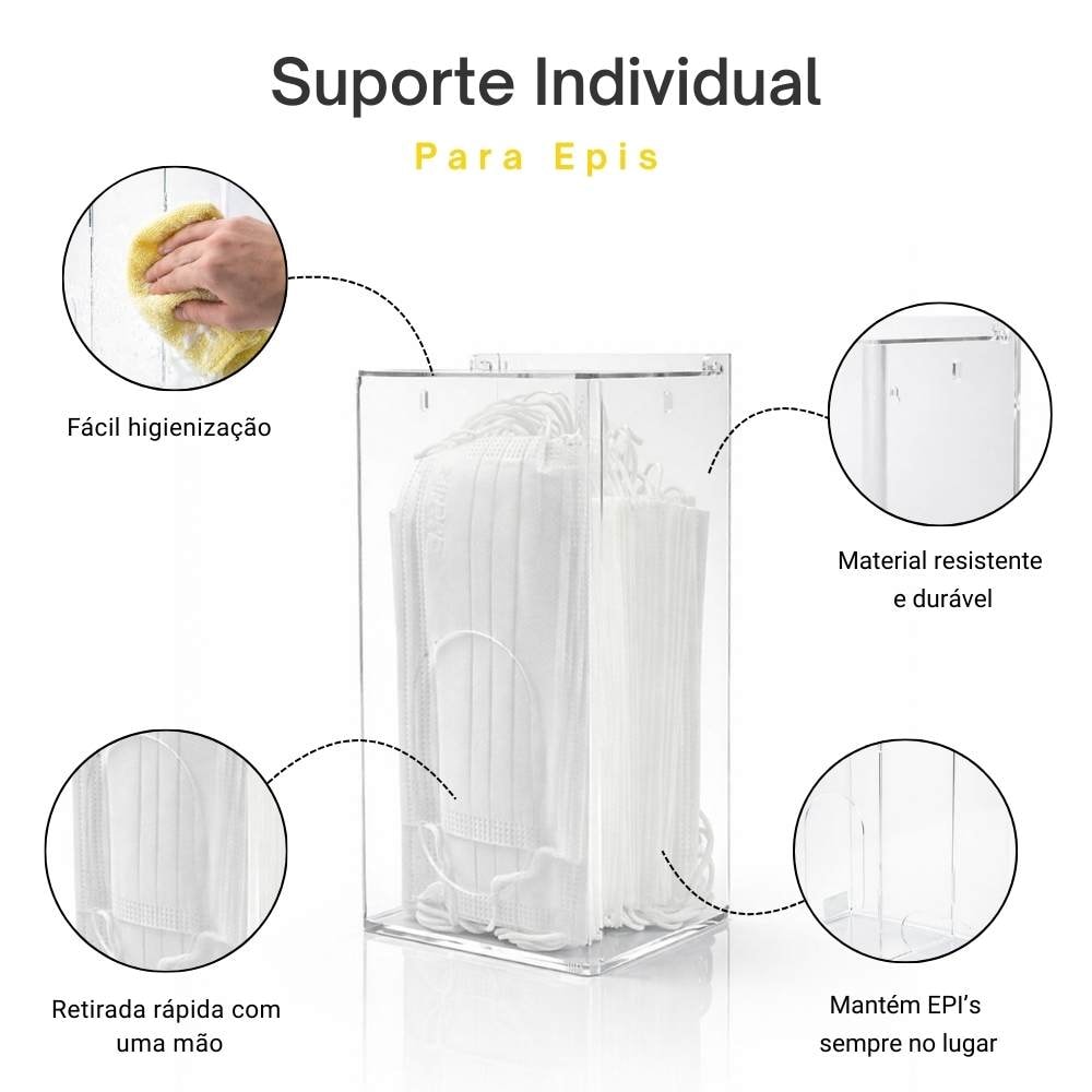 Dispenser Individual de Máscaras e Toucas