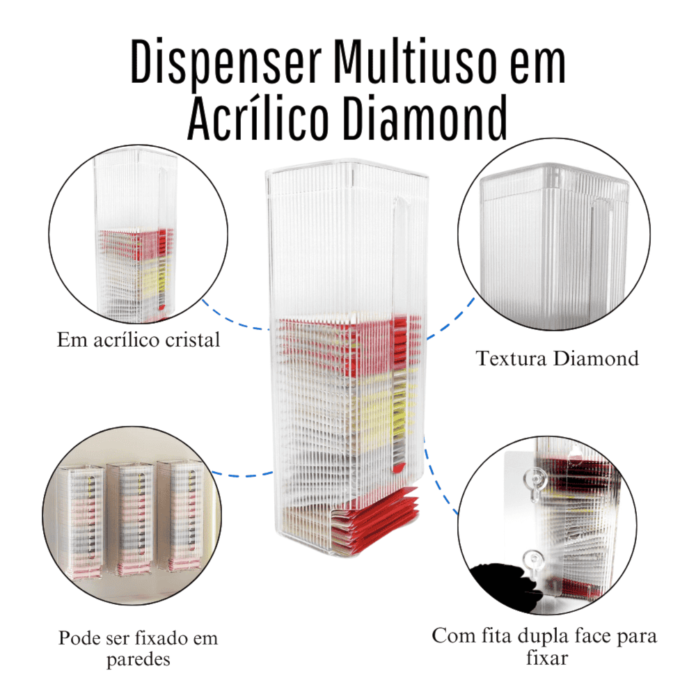 Dispenser Multiuso em Acrílico Diamond