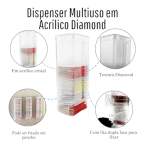 Dispenser Multiuso em Acrílico Diamond