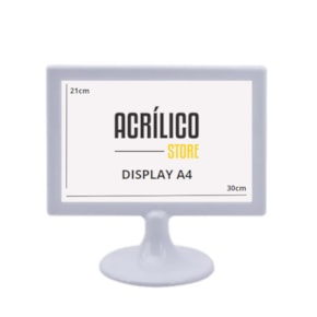 Display Branco Tipo T A4 Horizontal (30x21cm)