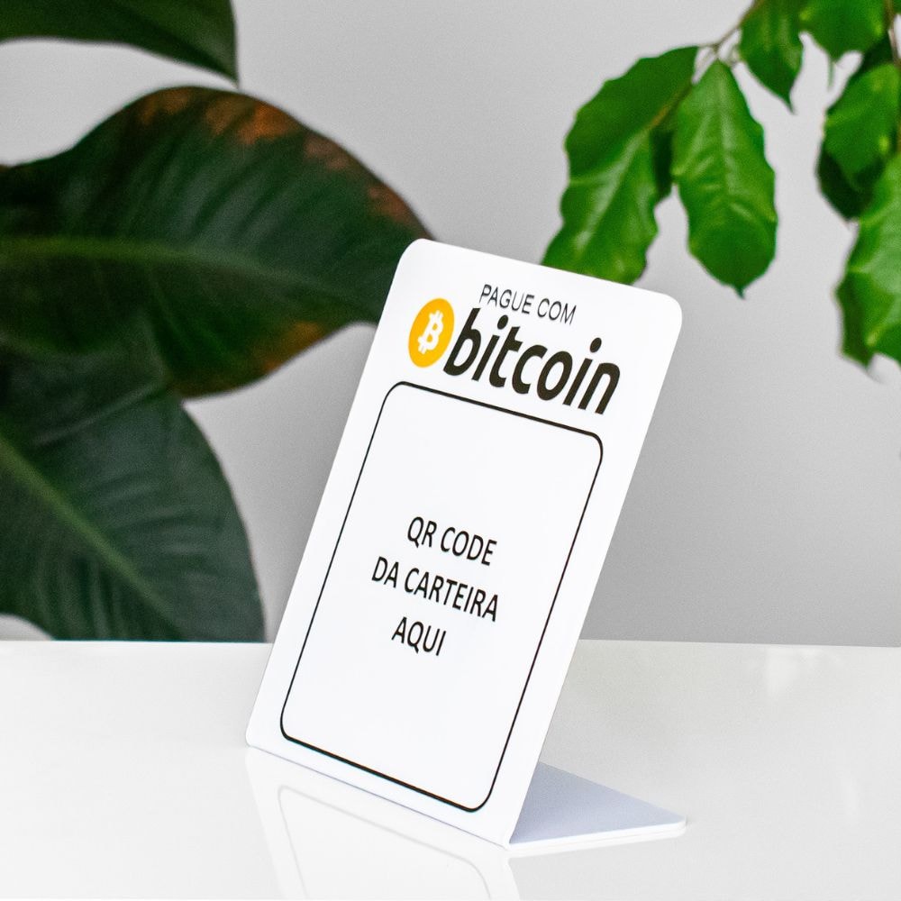 Display de Mesa QR Code Moeda Bitcoin Display de Mesa QR Code Moeda Bitcoin