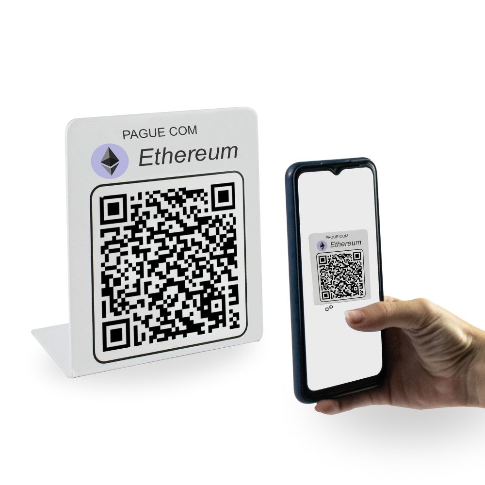 Display de Mesa QR Code Moeda Ethereum Display de Mesa QR Code Moeda Ethereum
