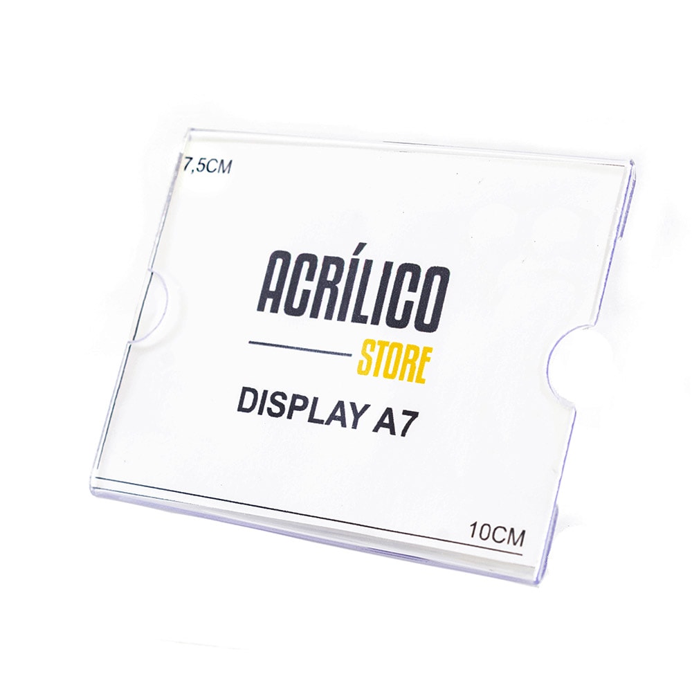 Display em Acrílico A7 Horizontal (10,5x7,5cm) Display em Acrílico A7 Horizontal (10,5x7,5cm)