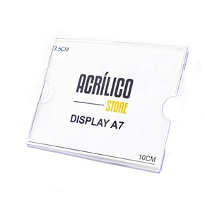 Display em Acrílico A7 Horizontal (10,5x7,5cm)