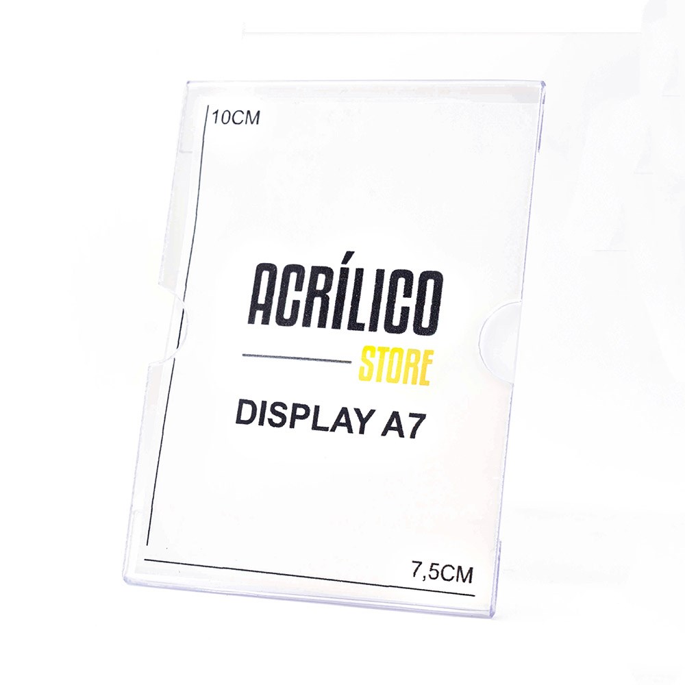 Display em Acrílico A7 Vertical (7,5x10,5cm)